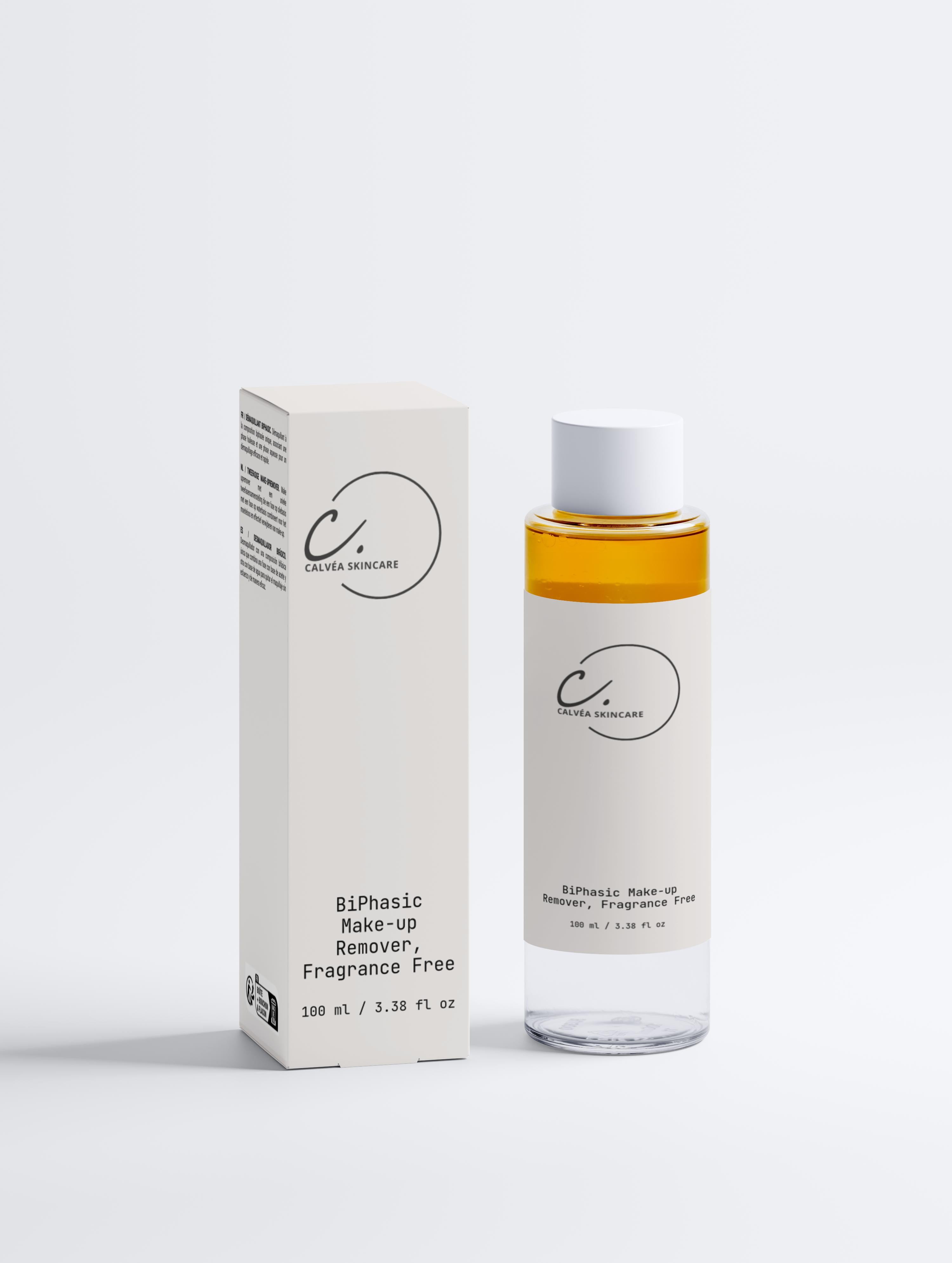 CALVEA BiPhasic Fragrance-Free Makeup Remover for Gentle Cleansing